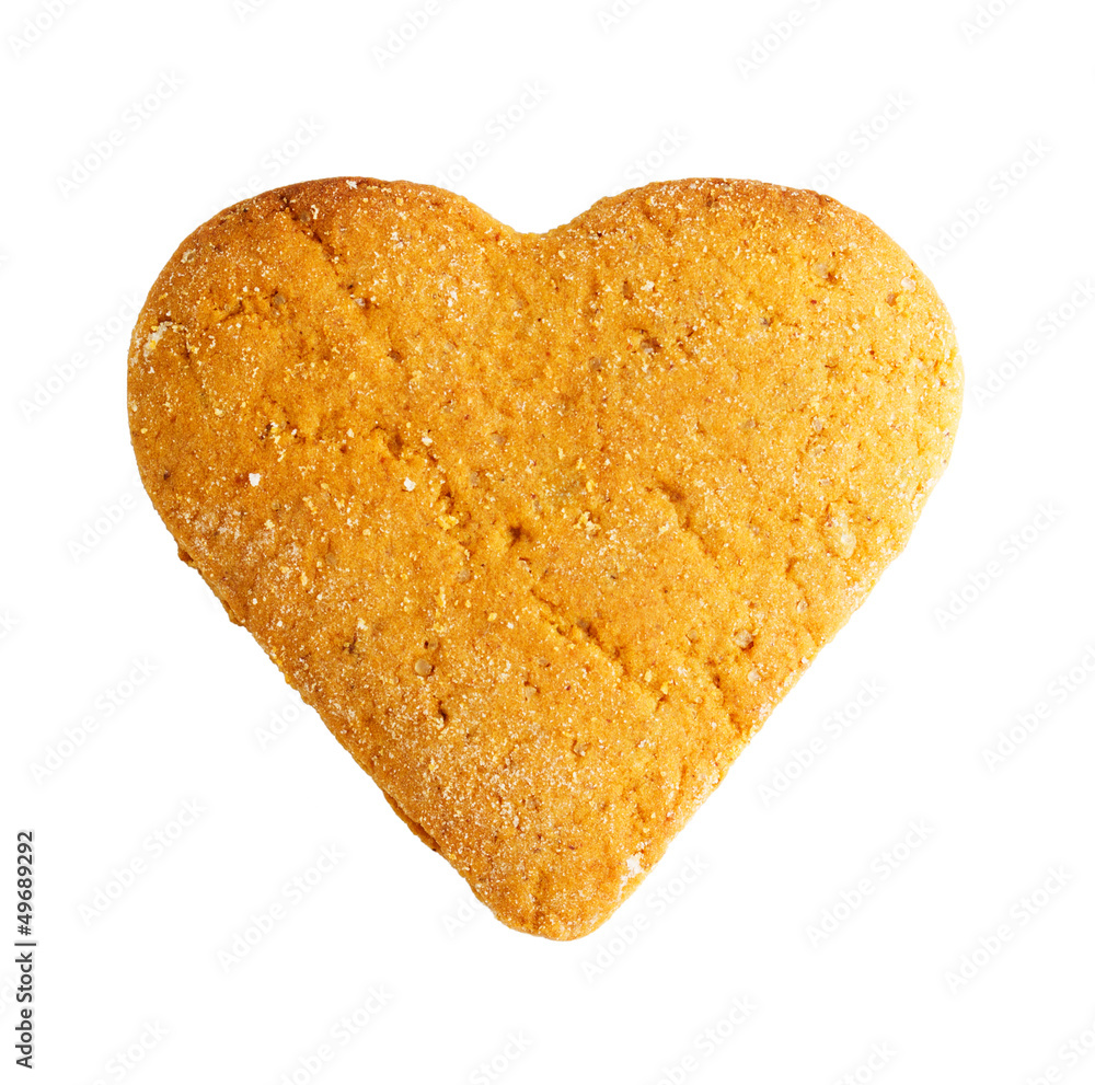 heart shaped cookie isolated on white heart shaped cookie isolated on white