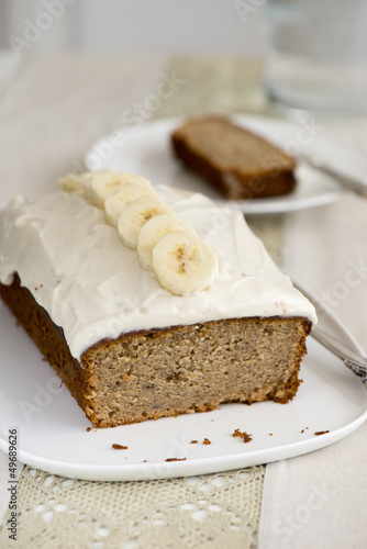 Banana bread with frosting