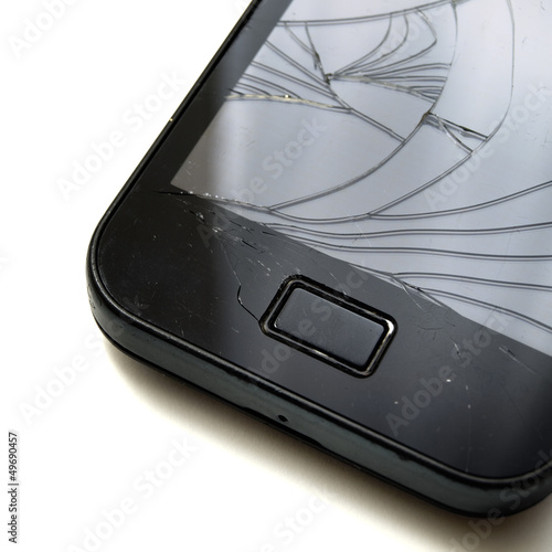 Smashed smartphone