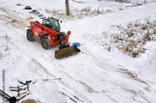 Red telescopic handler