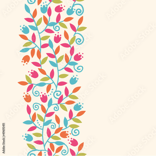 Raster Colorful Branches Vertical Seamless Pattern Background