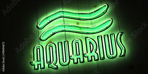 Aquarius Zodiac Sign in Neon