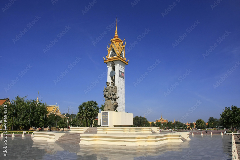 Cambodia-Vietnam Friendship Monument, Phnom Penh, Cambodia,