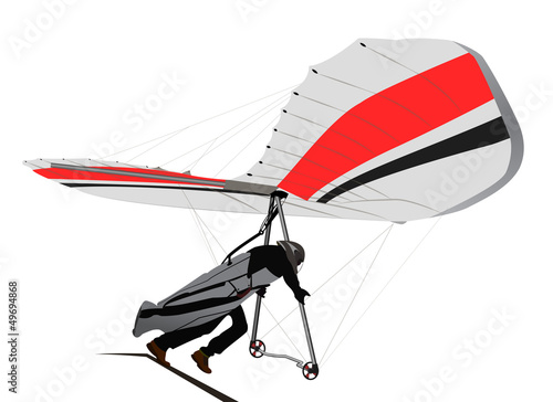 Hang Glider Red & White on Ramp