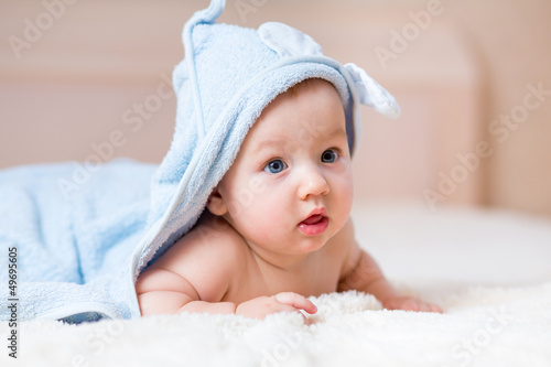 Adorable happy baby in colo...