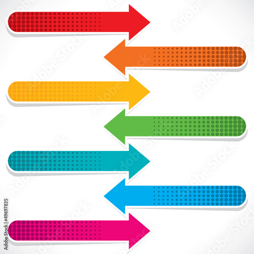 color arrow design wit halftone stock vector