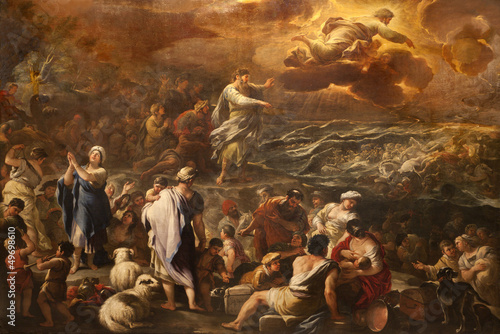 Canvas Print Bergamo - Crossing the Red sea - paint form cathedral