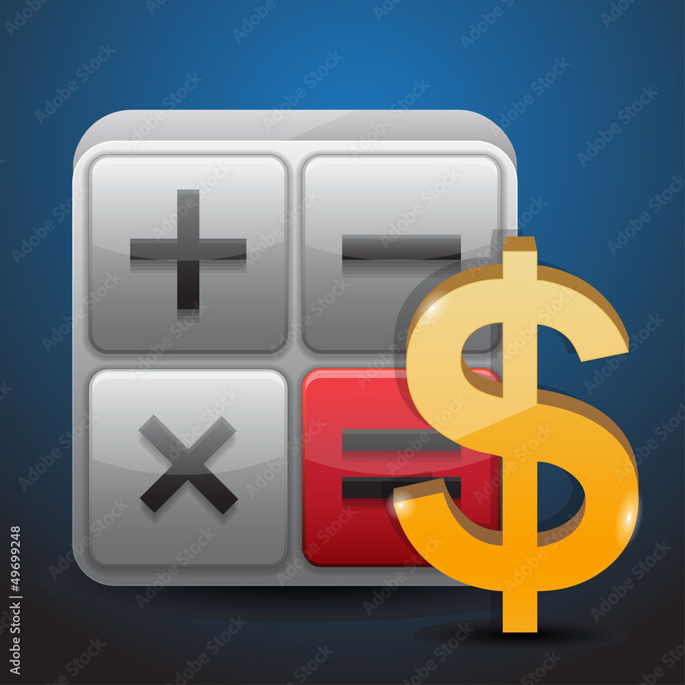 Obraz premium calculator and dollar icon