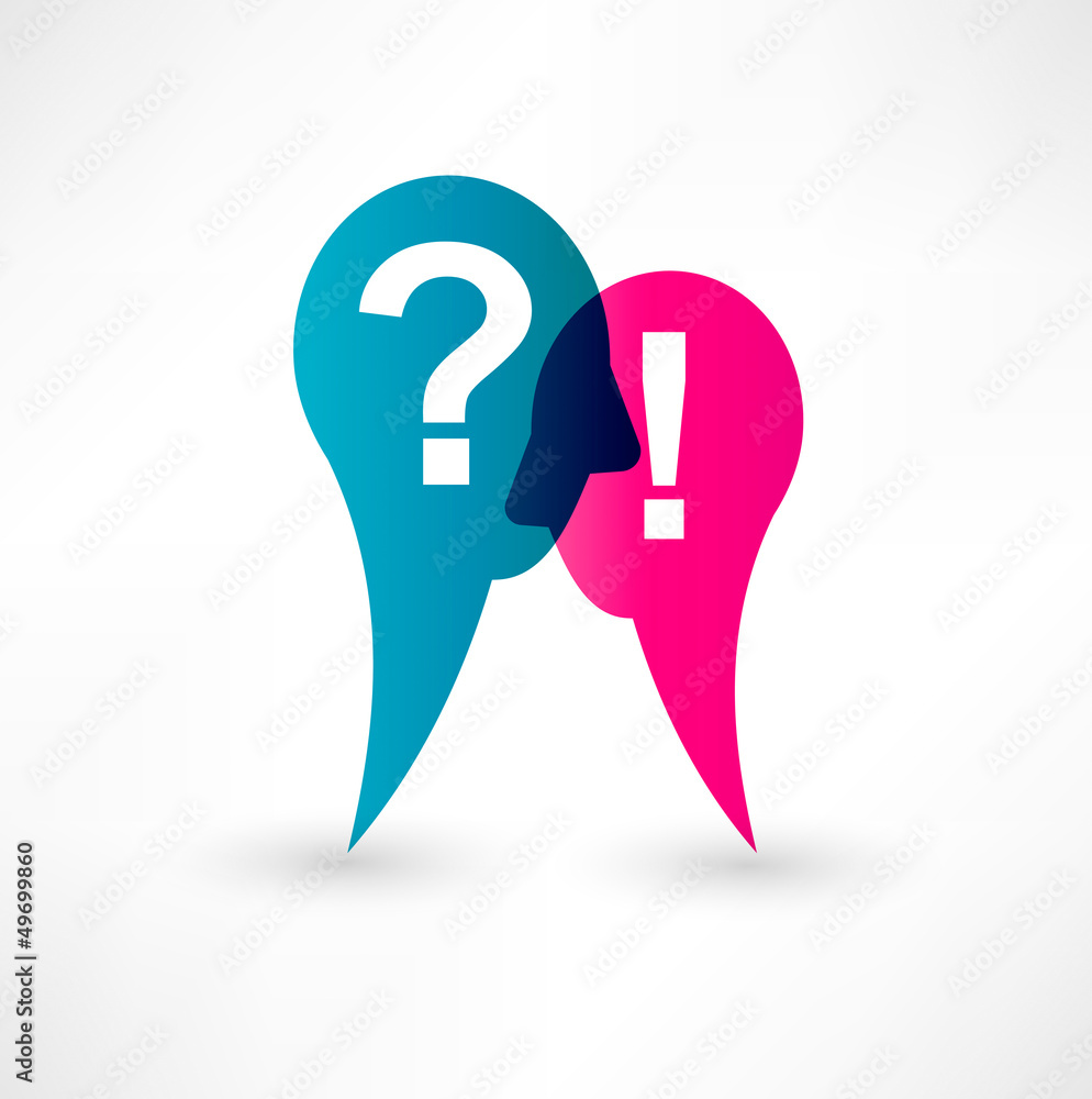 Exclamation mark and question mark icon Exclamation mark and question mark icon