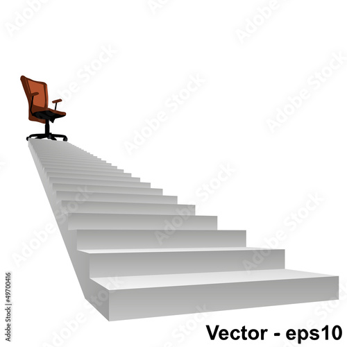 Vector conceptual stair with a chair on top