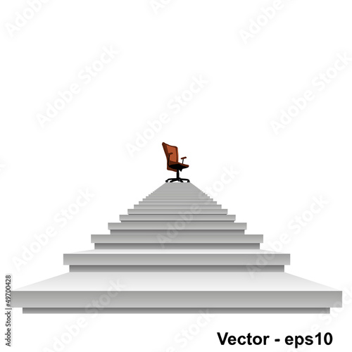 Vector conceptual stair with a chair on top