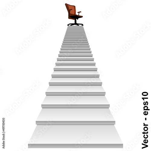 Vector conceptual stair with a chair on top