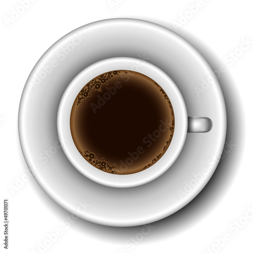 Coffee cup from above
