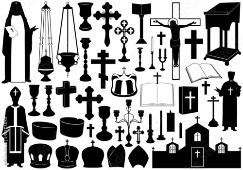 Set of religious elements