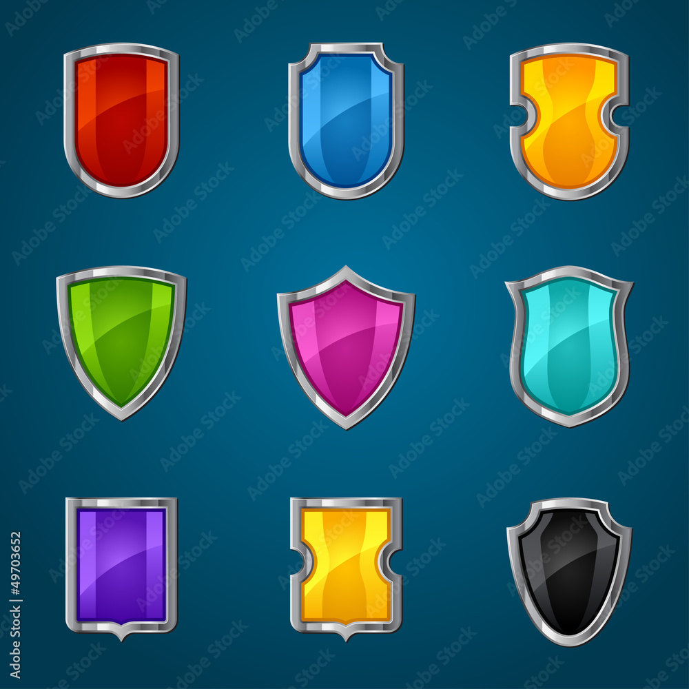 Set of shield icons, symbols and signs. Set of shield icons, symbols and signs.