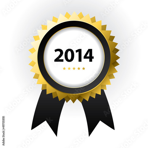 special label with ribbons - best of 2014 sign
