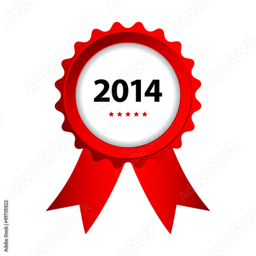 special label with ribbons - best of 2014 sign
