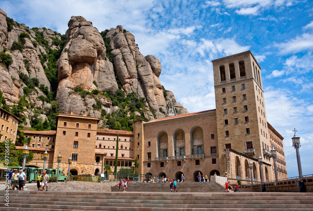 Fototapeta premium Montserrat Monastery in the mountains near Barcelona, Spain