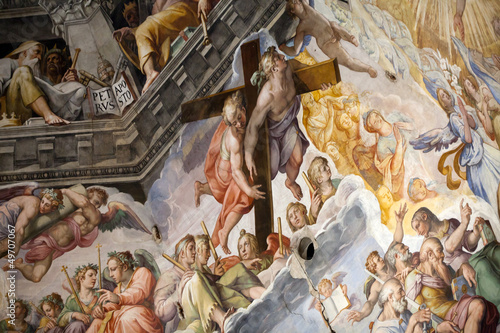 Obraz na plátně Florence - Duomo .The Last Judgement. Inside the cupola