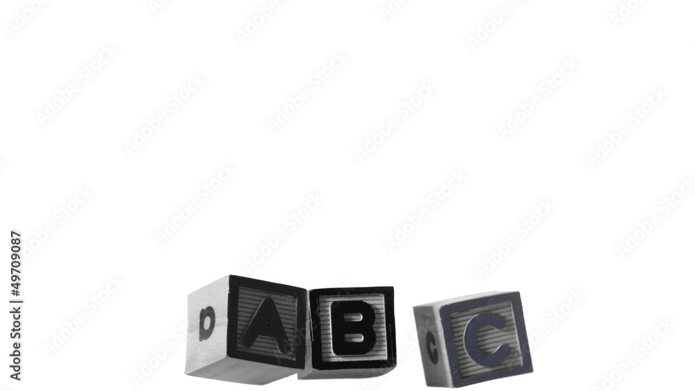 Abc spelled out in letters falling over Abc spelled out in letters falling over
