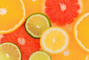 Keuken achterwand Plakjes fruit Sinaasappelschijfjes oranje vitaminefris  © Gina Sanders
