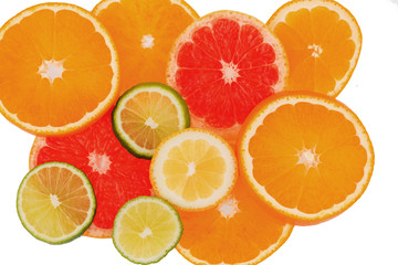 Keuken achterwand Plakjes fruit Sinaasappelpartjes oranje vruchtvlees close-up  © Gina Sanders