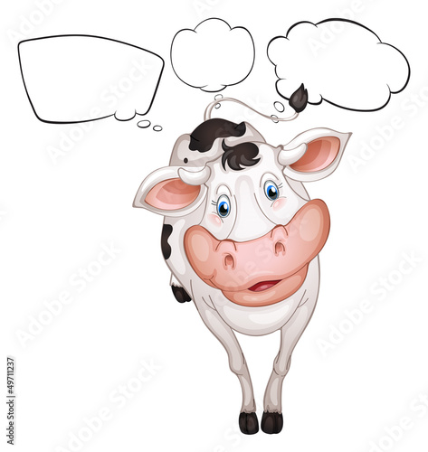 A cow with empty callouts