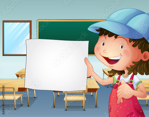 A student holding an empty piece of paper