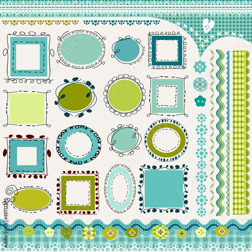 blue frames and borders pack