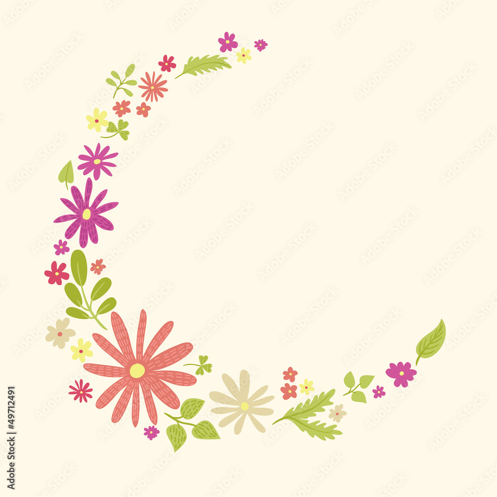 Cute small flowers frame template #2