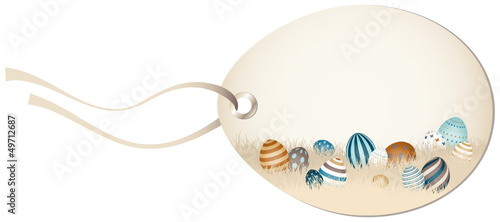 Vertical Hangtag Meadow Easter Eggs Retro