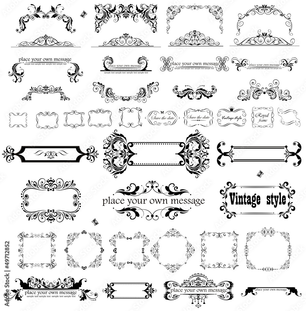 Fototapeta premium Retro heading and frames