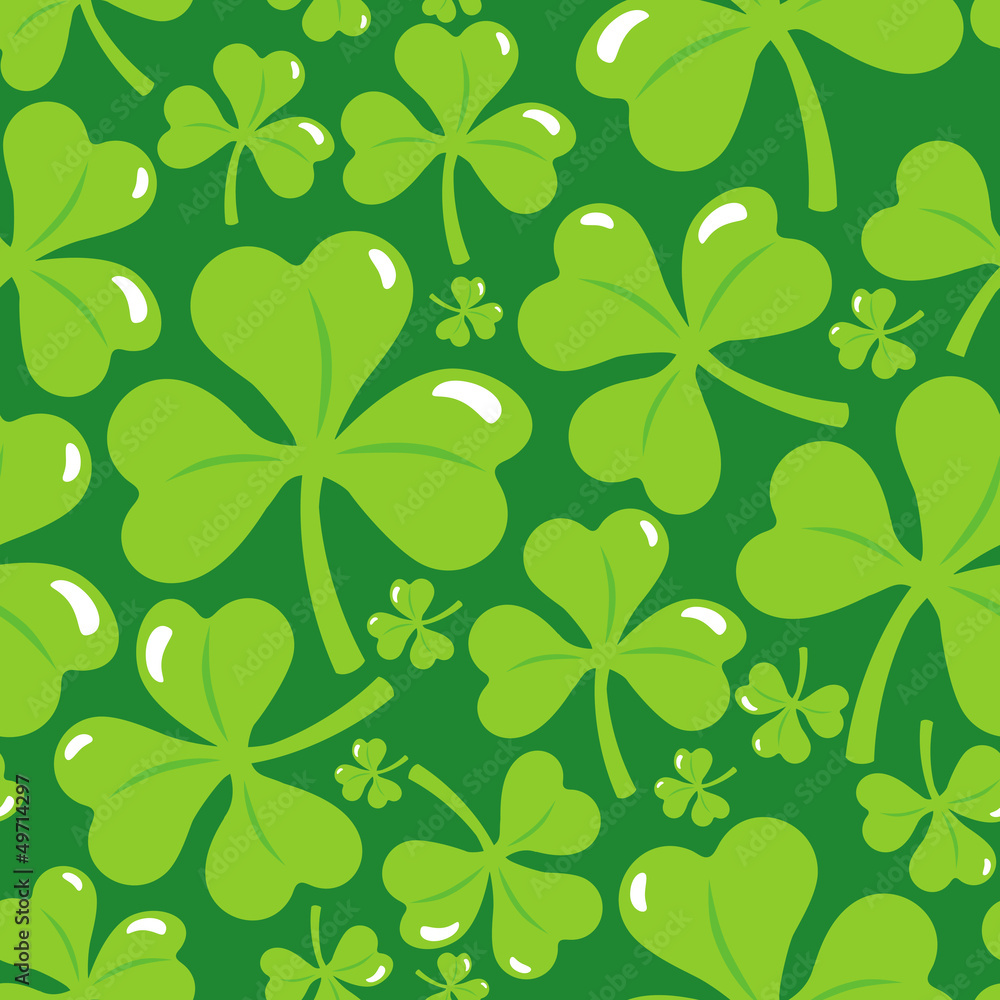 Vector seamless pattern with clover leaf Vector seamless pattern with clover leaf