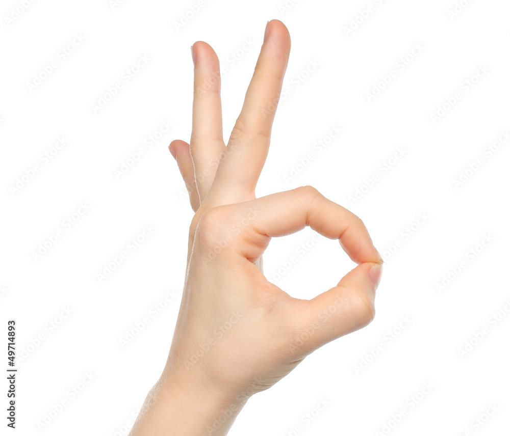 Hand OK sign isolated on white background. Hand OK sign isolated on white background.