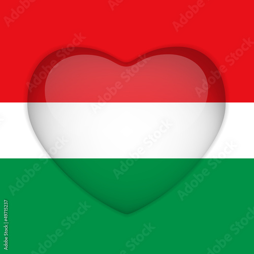 Free Download Hungary Flag Heart Glossy Button - GFXLoad