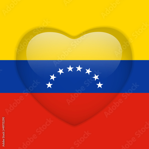 Free Download Venezuela Flag Heart Glossy Button - GFXLoad