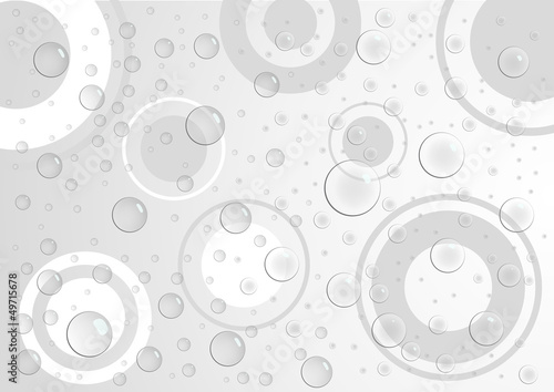 Gouttes sur fond blanc/gris avec cercles