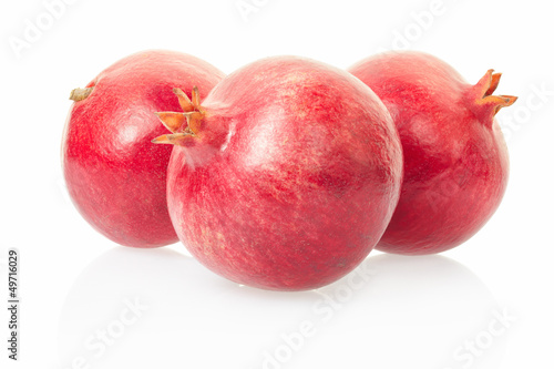 Pomegranate fruits on white, clipping path included