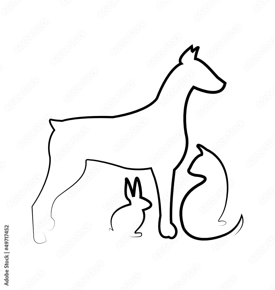 Dog, cat ,and rabbit logo vector