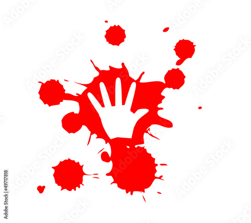 Stop Violence Blood hand print