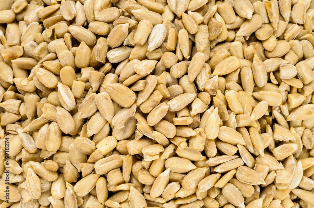 Macro of sunflower seeds texture