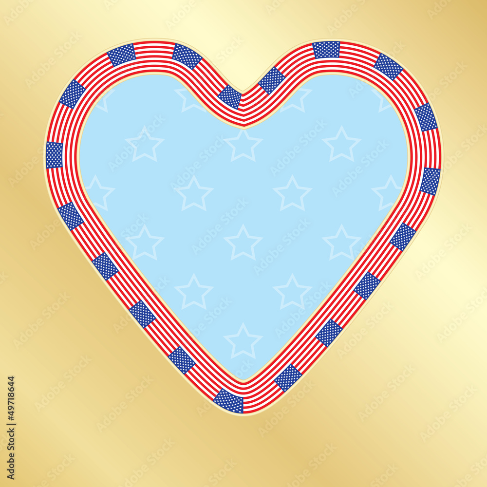 Obraz premium Independence Day congratulation card with heart made of flags