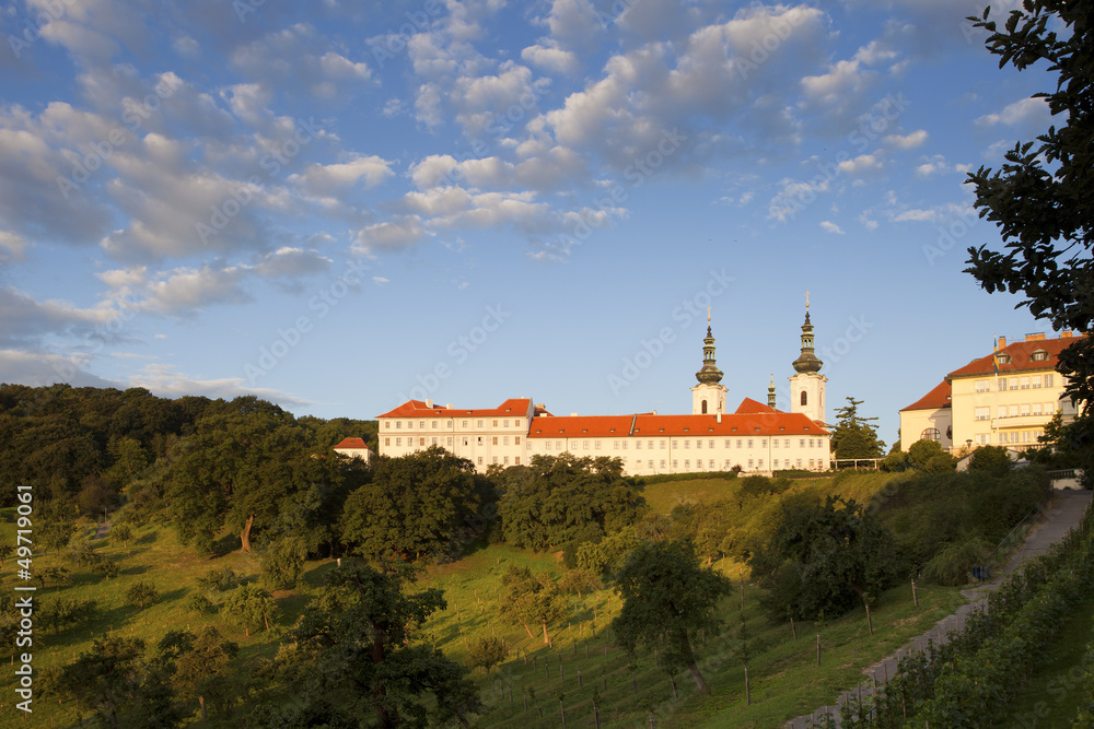 Strahov Monastery at sunrise, Prague, Czech Republic
