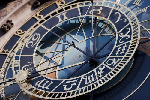 Historical, astronomical clock in the Old Town square in Prague,