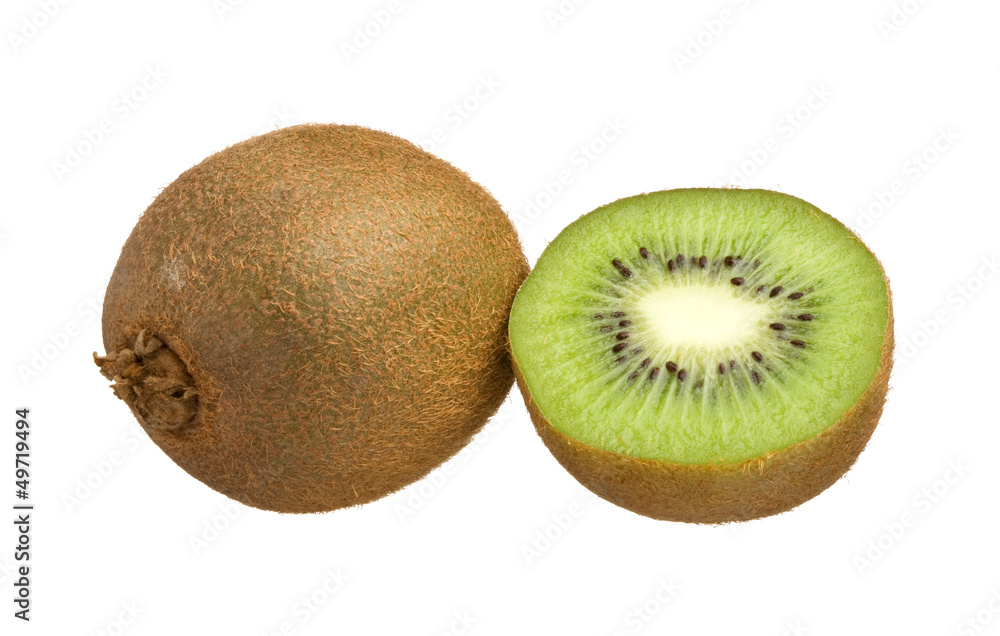 Kiwi cut in half isolated on white background Kiwi cut in half isolated on white background