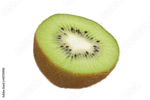 Kiwi cut in half isolated on white background