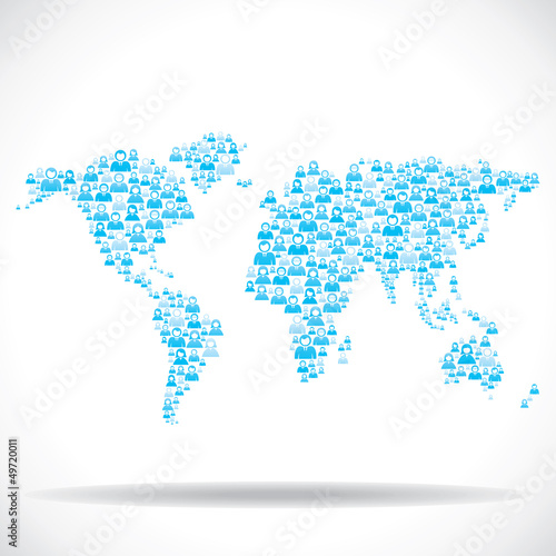 blue people make world map stock vector