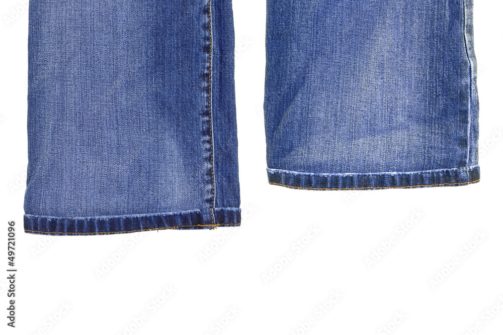 Fragments of denim trousers Fragments of denim trousers