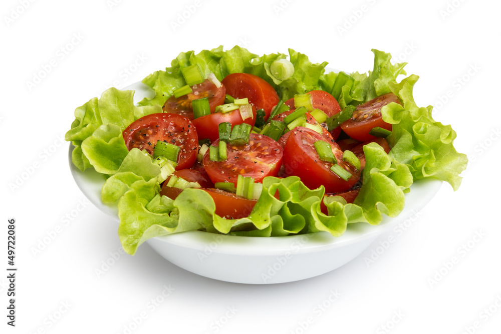fresh light salad with cherry tomatoes and chives fresh light salad with cherry tomatoes and chives