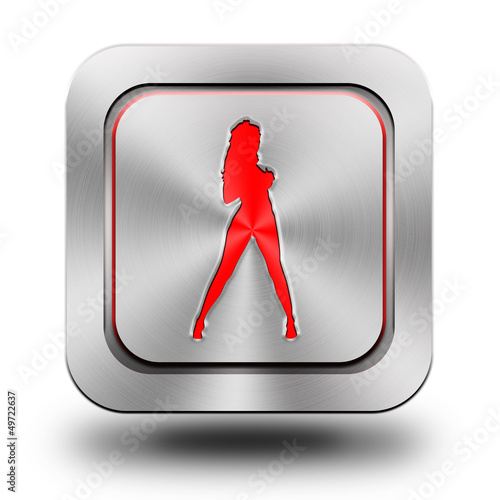 Fitness silhouettes #02, aluminum glossy icon, button